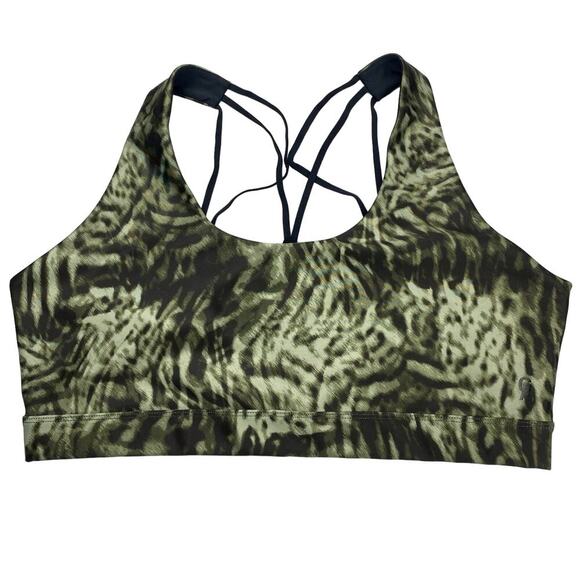 GOOD AMERICAN Wild Night Sports Bra Sz 6 Jungle Leopard Print - Picture 3 of 9
